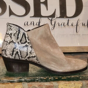 Cole Haan Grand Series Beige Suede & Snakeskin | Leather | 2 inch Heel Wms 7B